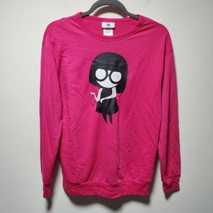 Disney The Incredibles Edna Pink Long Sleeve Shirt No Capes Size Small